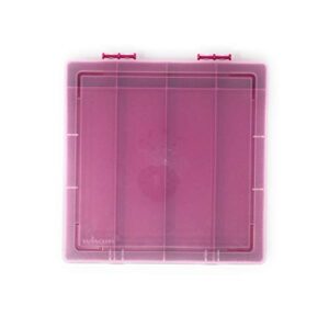 9″ square fuchsia plastic hobbies & crafts organizer storage case with 8 dividers for odds and ends