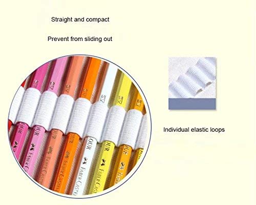 Handmade Canvas Pencil Roll Wrap 36/48/72 Holes, Multiuse Roll Up Pencil Case Large Capacity Pen Curtain for Coloring Pencil Holder Organizer (36-Slots, White)