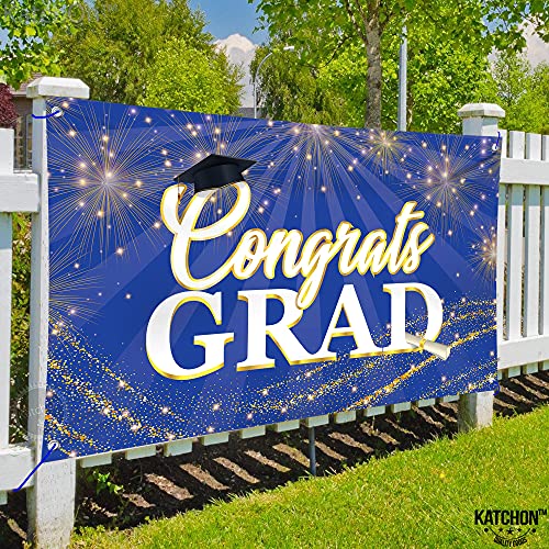 XtraLarge, Congrats Grad Banner 2023-72x44 Inch | Graduation Banner for Class of 2023 Decorations | Congratulations Banner, Blue Graduation Party Decorations 2023 | Graduation Decorations 2023
