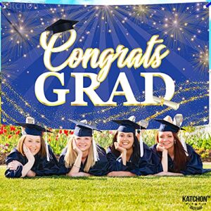 XtraLarge, Congrats Grad Banner 2023-72x44 Inch | Graduation Banner for Class of 2023 Decorations | Congratulations Banner, Blue Graduation Party Decorations 2023 | Graduation Decorations 2023