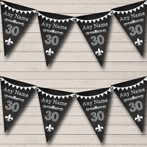 chalk style personalized birthday party bunting banner garland