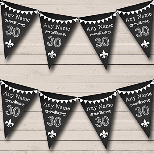 Chalk Style Personalized Birthday Party Bunting Banner Garland