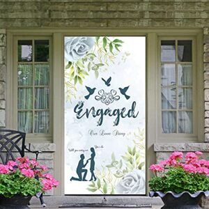 dill-dall engaged door cover banner, engaged backdrop banner, engagement / bridal shower / bride to be / bachelorette party decoration supplies
