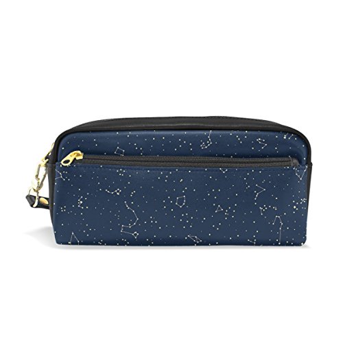 ABLINK Constellation on Night Galaxy Space Pencil Pen Case Pouch Bag with Zipper for Travel, School, Small Cosmetic Bag