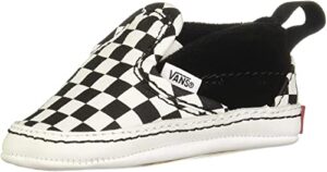 vans, infant slip-on v crib sneakers (1, black/true white checkerboard)