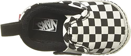 Vans, Infant Slip-On V Crib Sneakers (1, Black/True White Checkerboard)