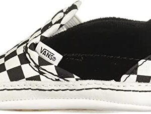 Vans, Infant Slip-On V Crib Sneakers (1, Black/True White Checkerboard)