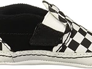 Vans, Infant Slip-On V Crib Sneakers (1, Black/True White Checkerboard)