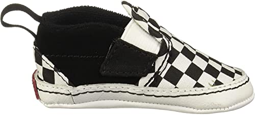 Vans, Infant Slip-On V Crib Sneakers (1, Black/True White Checkerboard)