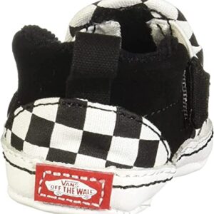 Vans, Infant Slip-On V Crib Sneakers (1, Black/True White Checkerboard)