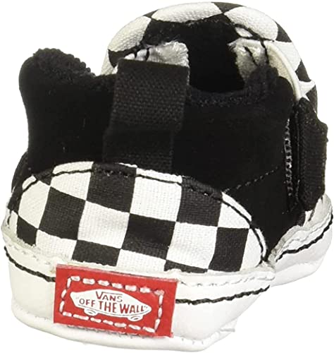 Vans, Infant Slip-On V Crib Sneakers (1, Black/True White Checkerboard)