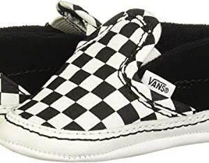 Vans, Infant Slip-On V Crib Sneakers (1, Black/True White Checkerboard)