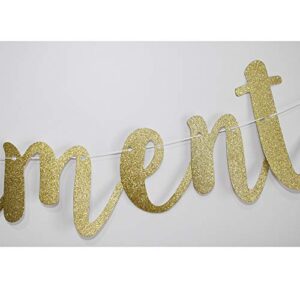 Happy Retirement Banner, Gold Glitter Sign for Retirement Party Bunting Supplies Decorations