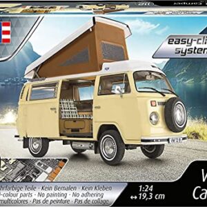 Revell 07676 Volkswagen T2 Camper (Easy-Click) Model Kit 1:24 Scale, Unvarnished