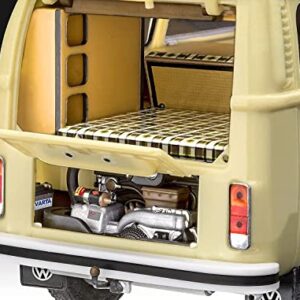 Revell 07676 Volkswagen T2 Camper (Easy-Click) Model Kit 1:24 Scale, Unvarnished