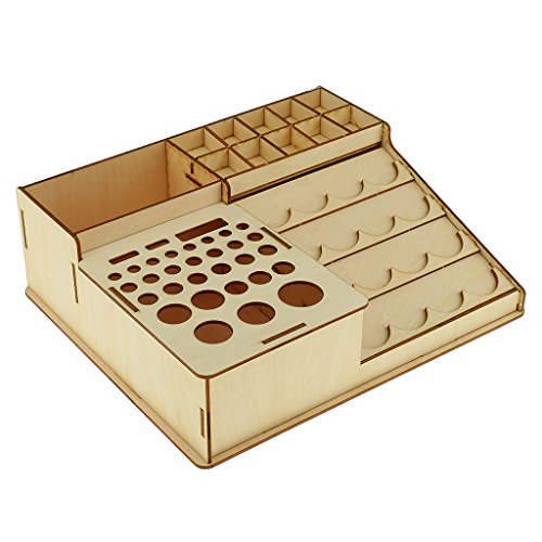 Jili Online Wooden Paint Bottles Rack Model Organizer Epoxy Tools Storage Box Holder Case #3