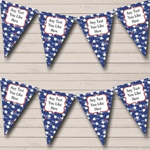 blue bird pattern personalized carnival fete street party bunting banner garland