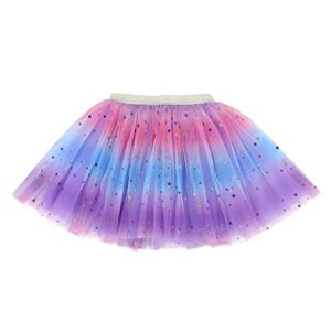 century star rainbow tutus for girls toddler baby kids sparkle tulle tutu skirt 3 layers birthday princess ballet dance dress light purple rainbow 2-8 years