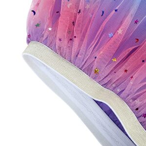 Century Star Rainbow Tutus for Girls Toddler Baby Kids Sparkle Tulle Tutu Skirt 3 Layers Birthday Princess Ballet Dance Dress Light Purple Rainbow 2-8 Years