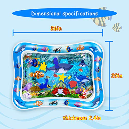 CUKU Tummy time Water Play mat Baby & Toddlers is The Perfect Fun time Play Inflatable Water mat,Activity Center Your Baby's Stimulation Growth