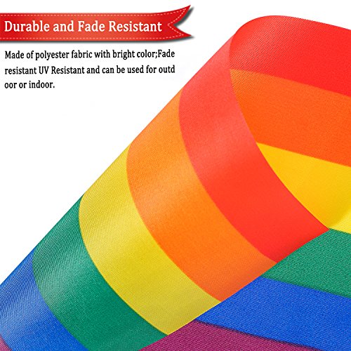 Whaline 38 Flags Gay Pride Banner, Rainbow String Bunting Indoor/Outdoor for LGBT Festival Party Celebration Decoration