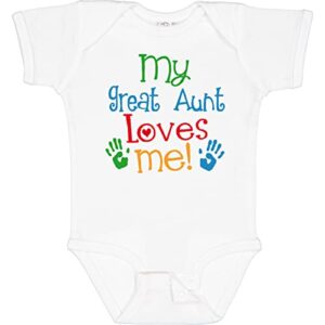 inktastic my great aunt loves me baby bodysuit 6 months 0020 white 2fc0a