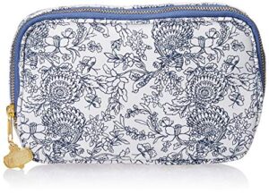 c.r. gibson blue floral travel cable organizer case, 8.5″ w x 8″ h x 1.5″ d (ccc-18692)