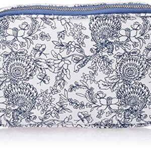 C.R. Gibson Blue Floral Travel Cable Organizer Case, 8.5" W x 8" H x 1.5" D (CCC-18692)