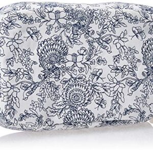 C.R. Gibson Blue Floral Travel Cable Organizer Case, 8.5" W x 8" H x 1.5" D (CCC-18692)