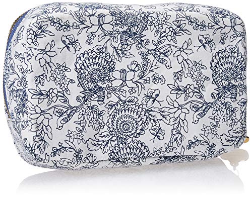 C.R. Gibson Blue Floral Travel Cable Organizer Case, 8.5" W x 8" H x 1.5" D (CCC-18692)