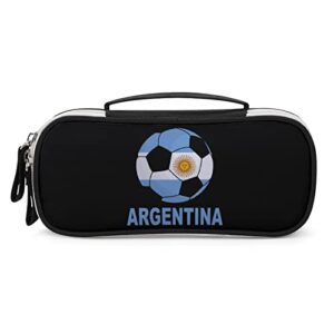 argentina soccer pencil case bag /makeup bag carry on large capacity stationery with handle pen pouch bags (8.3″×1.8″×4.3″)