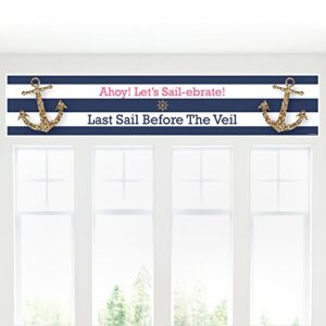 big dot of happiness last sail before the veil – nautical bridal shower and bachelorette party decorations party banner