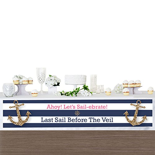 Big Dot of Happiness Last Sail Before the Veil - Nautical Bridal Shower and Bachelorette Party Decorations Party Banner