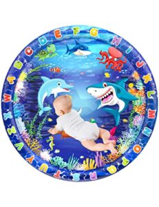 40″ tummy time water mat, inflatable water mat for babies and toddlers, play activity center for newborn babies, ideal baby toys promoting brain development sensory stimulation