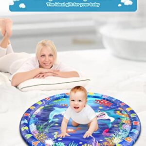 40" Tummy Time Water Mat, Inflatable Water Mat for Babies and Toddlers, Play Activity Center for Newborn Babies, Ideal Baby Toys Promoting Brain Development Sensory Stimulation