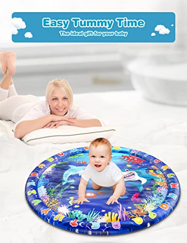 40" Tummy Time Water Mat, Inflatable Water Mat for Babies and Toddlers, Play Activity Center for Newborn Babies, Ideal Baby Toys Promoting Brain Development Sensory Stimulation