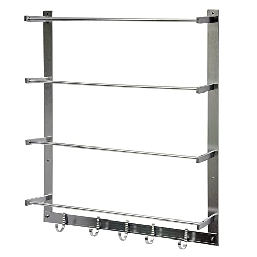 DNYSYSJ Wire Spool Rack,Wire Spool Wall Mount Rack,Conduit Display & Storage Holder 4 Rods with 5 Hooks