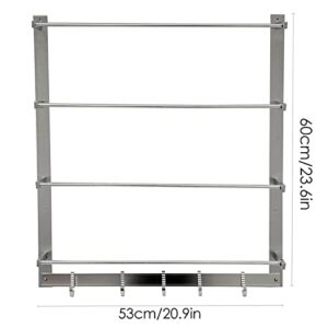 DNYSYSJ Wire Spool Rack,Wire Spool Wall Mount Rack,Conduit Display & Storage Holder 4 Rods with 5 Hooks