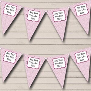 pretty pink summer floral personalized retirement party bunting banner garland