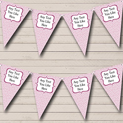 Pretty Pink Summer Floral Personalized Retirement Party Bunting Banner Garland