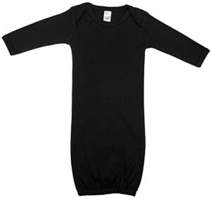 earth elements baby long sleeve gown 0-3 months black