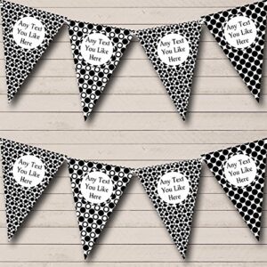 black white spots and polkadot carnival fete street party bunting banner
