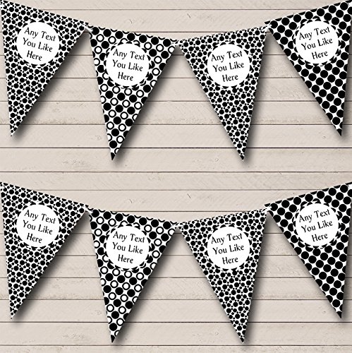 Black White Spots and Polkadot Carnival Fete Street Party Bunting Banner