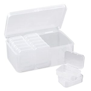 12 pieces bead storage containers, plastic storage cases mini clear bead storage containers transparent boxes, small containers with lids craft organizer