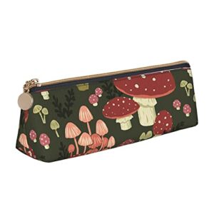 mushroom vintage pattern pencil case women pen pouch simple carrying box for adult with smooth zipper durable lightweight for office organizer storage bag