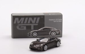 true scale miniatures model car compatible with porsche 911 (992) gt3 touring (agate grey metallic) limited edition 1/64 diecast model car mgt00373