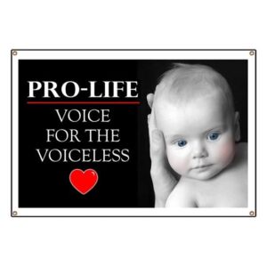 CafePress Pro Life Voice for The Voiceless Vinyl Banner, 44"x30" Hanging Sign, Indoor/Outdoor