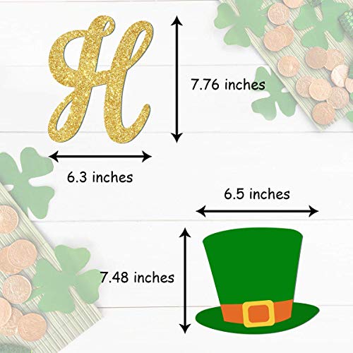 St. Patrick 's Day Banner Decorations Shamrock Clover Garland Banner Irish Party lucky One Birthday Party Supplies Green and Gold Garland