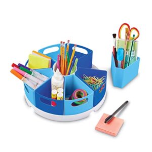 Learning Resources Create-a-Space Storage Center - Blue, Homeschool Storage, Fits 3oz Hand Sanitizer Bottles, Classroom Craft Keeper, 10 Piece Set