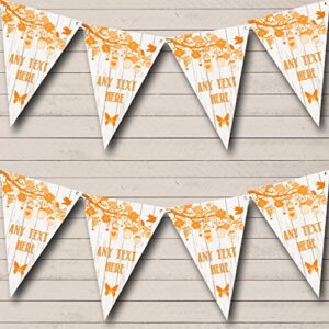 shabby chic vintage wood orange personalized birthday party bunting banner